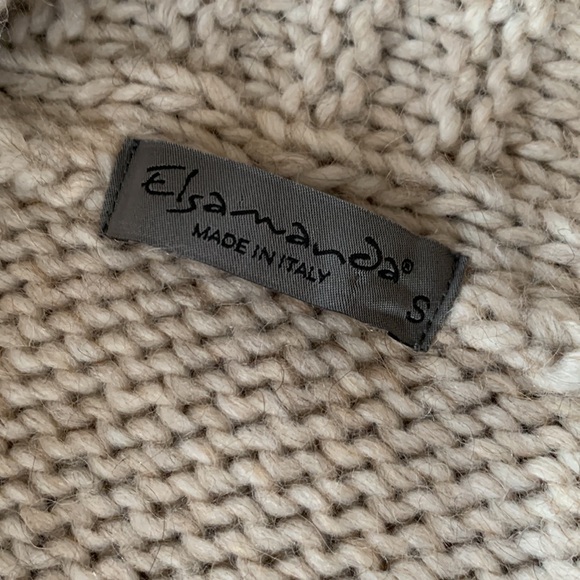 Anthropologie Elsamanda Chunky Soft Oatmeal Made in Italy Knit Sweater Size S - Picture 5 of 11